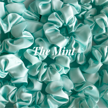 Load image into Gallery viewer, Mint pastel luxury scrunchie
